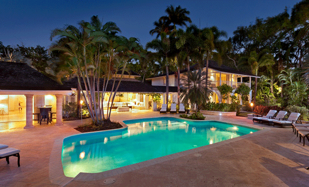 Bluff House Rear Exterior Over Pool